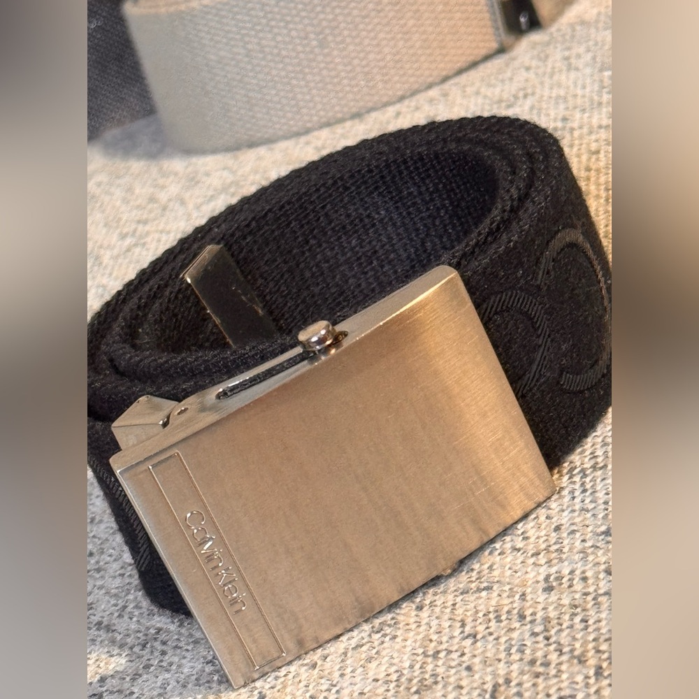 Calvin Klein Black and Silver Belt